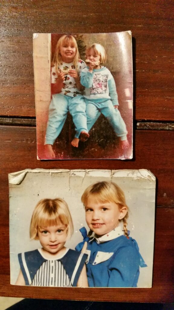 old photos of Lauren and her little sister